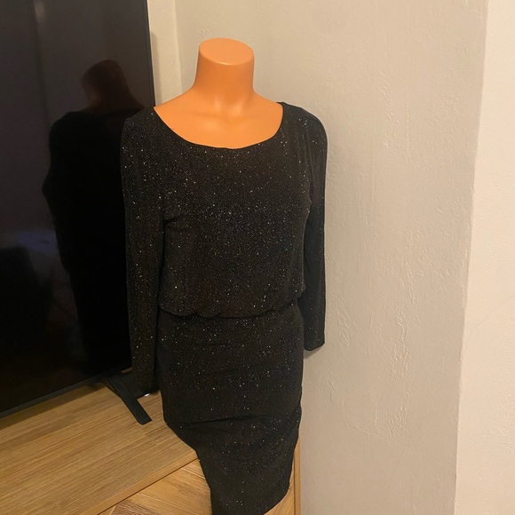 Alice + Olivia Black Sparkle Open Back Dress S - Like New - Picture 4 of 5